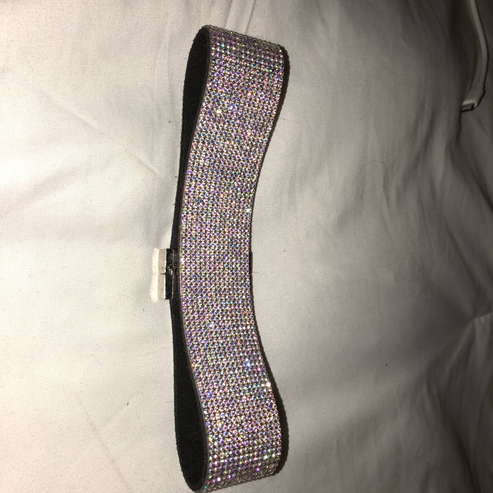 Rhinestone choker (reversible to black)